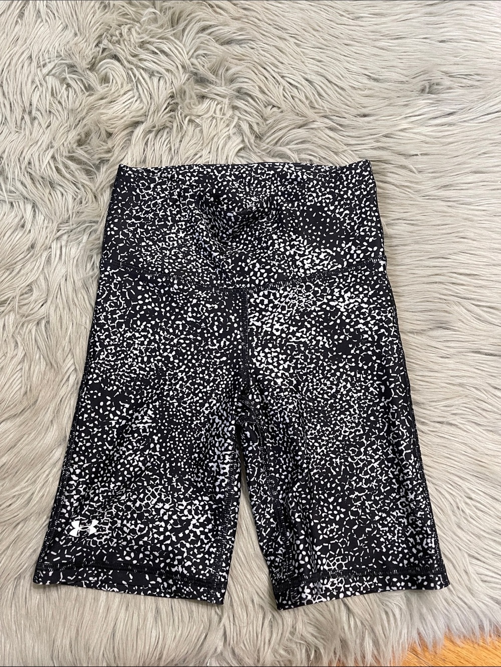 Under Armour Black & White Speckled High-Waist Leggings - Kids